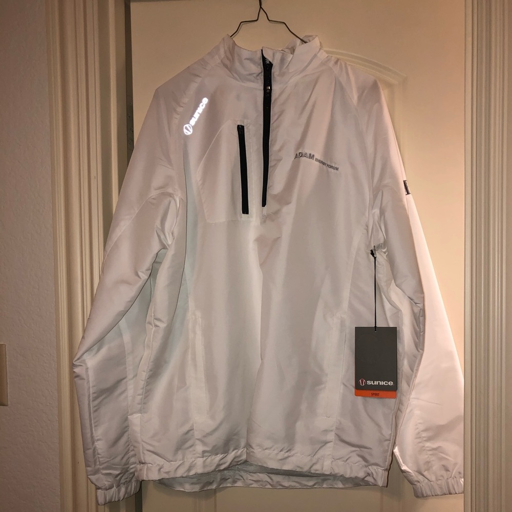 Pure White Half ZIP Windbreaker